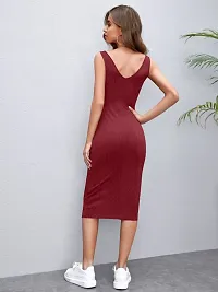 Classic Lycra Solid Dresses for Women-thumb2