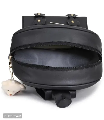 Small 5 L Backpack stylish cute mini 3PCS Combo set backpack for Girls (black flower)-thumb2