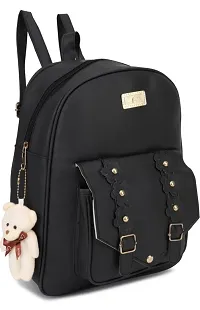 Small 5 L Backpack stylish cute mini 3PCS Combo set backpack for Girls (black flower)-thumb3