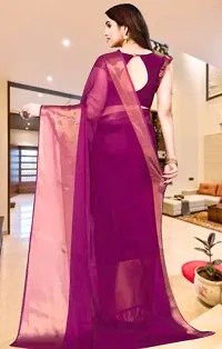 Stylish Chiffon Purple Woven Design Saree With Blouse Piece-thumb1