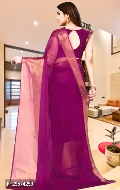 Stylish Chiffon Purple Woven Design Saree With Blouse Piece-thumb2