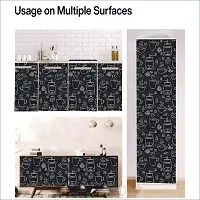 Self Adhesive Wall Stickers for Home Decoration Extra Large Size 300x40Cm Wallpaper for Walls CoffeeSketch Wall stickers for Bedroom  Bathroom  Kitchen  Living Room Pack of -1-thumb4