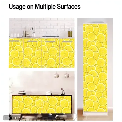 Self Adhesive Wall Stickers for Home Decoration Extra Large Size (300x40)Cm Wallpaper for Walls (Lemon slice) Wall stickers for Bedroom  Bathroom  Kitchen  Living Room (Pack of 1)-thumb5