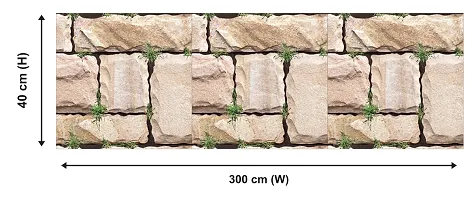 Self Adhesive Wallpaper Model Big Stone Grass Large Size(300 cm X 40 cm)-thumb1