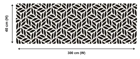 Self Adhesive Wallpaper Model Black And White Leaf Large Size(300 cm X 40 cm)-thumb1