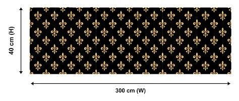 Self Adhesive Wallpaper Model Gold Stamp Flower Large Size(300 cm X 40 cm)-thumb1
