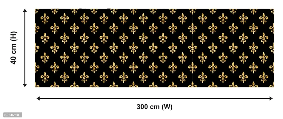 Self Adhesive Wallpaper Model Gold Stamp Flower Large Size(300 cm X 40 cm)-thumb2