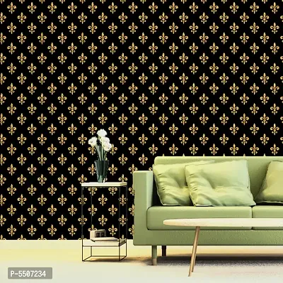 Self Adhesive Wallpaper Model Gold Stamp Flower Large Size(300 cm X 40 cm)-thumb5