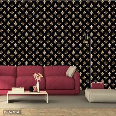 Self Adhesive Wallpaper Model Gold Stamp Flower Large Size(300 cm X 40 cm)-thumb4