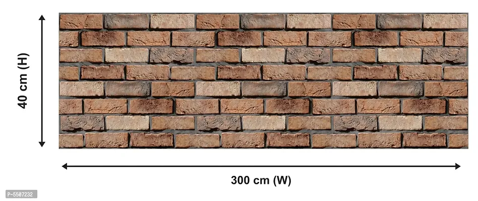 Self Adhesive Wallpaper Model Desi Brick Large Size(300 cm X 40 cm)-thumb4
