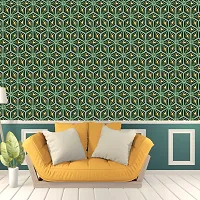 Self Adhesive Wallpaper Model Matel Green Flower Large Size(300 cm X 40 cm)-thumb4