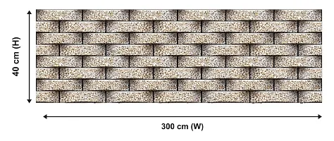 Self Adhesive Wallpaper Model Small Stone Brick Large Size(300 cm X 40 cm)-thumb1