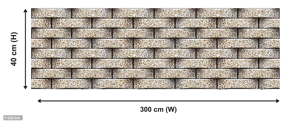 Self Adhesive Wallpaper Model Small Stone Brick Large Size(300 cm X 40 cm)-thumb2