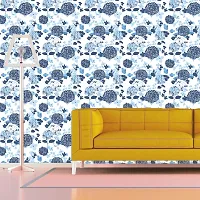 WallDaddy Wallpaper Model (BlueFlowerLeaf) Extra Large Size (40x300)CM For Bedroom, Drawing Room, Kidsroom, Walls, Doors, Furniture etc-thumb2