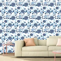 WallDaddy Wallpaper Model (BlueFlowerLeaf) Extra Large Size (40x300)CM For Bedroom, Drawing Room, Kidsroom, Walls, Doors, Furniture etc-thumb3