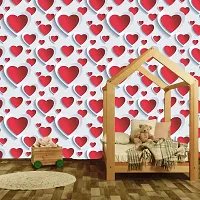 WallDaddy Wallpaper Model (RedWhiteHeart) Extra Large Size (40x300)CM For Bedroom, Drawing Room, Kidsroom, Walls, Doors, Furniture etc-thumb2