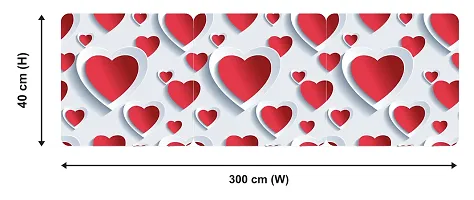 WallDaddy Wallpaper Model (RedWhiteHeart) Extra Large Size (40x300)CM For Bedroom, Drawing Room, Kidsroom, Walls, Doors, Furniture etc-thumb1