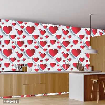 WallDaddy Wallpaper Model (RedWhiteHeart) Extra Large Size (40x300)CM For Bedroom, Drawing Room, Kidsroom, Walls, Doors, Furniture etc-thumb4