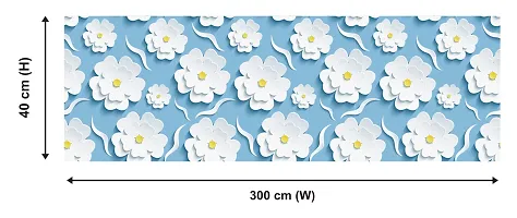 WallDaddy Wallpaper Model (WhiteFLower) Extra Large Size (40x300)CM For Bedroom, Drawing Room, Kidsroom, Walls, Doors, Furniture etc-thumb1