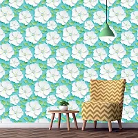 WallDaddy Wallpaper Model (WhiteFlowerLeaf) Extra Large Size (40x300)CM For Bedroom, Drawing Room, Kidsroom, Walls, Doors, Furniture etc-thumb3