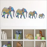 Wall Sticker Model (Elephant Family) Large Size (182 X 43)cm For Bedroom, Drawing Room, Kids Room, Walls-thumb2