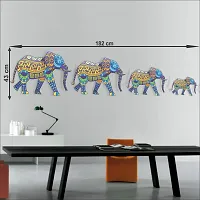 Wall Sticker Model (Elephant Family) Large Size (182 X 43)cm For Bedroom, Drawing Room, Kids Room, Walls-thumb1