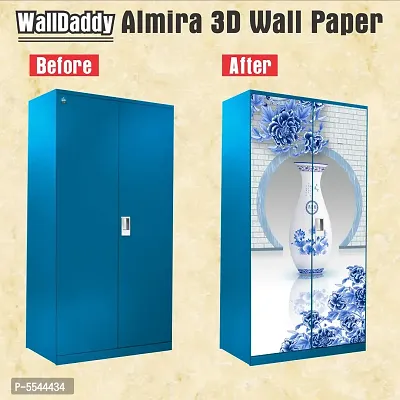 Almira Sticker Model (ChinaBlueFlowerpotAlmirah) Full Size (39x84)inch For All Type Of Almira, Doors, Walls-thumb2