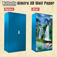 Almira Sticker Model (MountainWaterFallAlmira) Full Size (39x84)inch For All Type Of Almira, Doors, Walls-thumb1