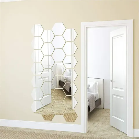 Silver Mirrors Acrylic Wall Stickers
