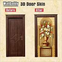 Door Sticker Model (3DFlowerPotDoorSkin) Full Size (39x84) Inch For All Type Of Doors, Almiras, Walls-thumb1