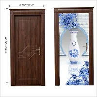 Door Sticker Model (ChinaBlueFlowerpotDoorSkin) Full Size (39x84) Inch For All Type Of Doors, Almiras, Walls-thumb2