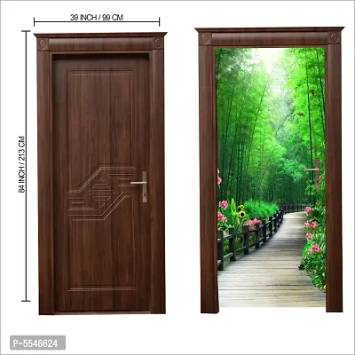 Door Sticker Model (GardenStreetDoorSkin) Full Size (39x84) Inch For All Type Of Doors, Almiras, Walls-thumb3