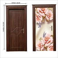 Door Sticker Model (ArtificialFlowerButterflyDoorSlin) Full Size (39x84) Inch For All Type Of Doors, Almiras, Walls-thumb2