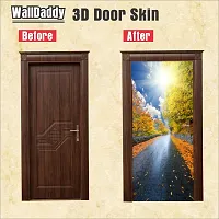 Door Sticker Model (FootPaathDoorSkin) Full Size (39x84) Inch For All Type Of Doors, Almiras, Walls-thumb1