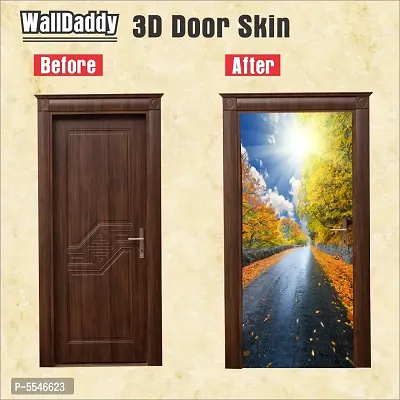 Door Sticker Model (FootPaathDoorSkin) Full Size (39x84) Inch For All Type Of Doors, Almiras, Walls-thumb2