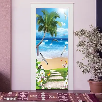 Door Sticker Model (BeachDoorSkin) Full Size (39x84) Inch For All Type Of Doors, Almiras, Walls