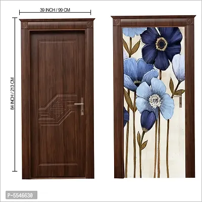 Door Sticker Model (LongStickFlowerDoorSkin) Full Size (39x84) Inch For All Type Of Doors, Almiras, Walls-thumb3