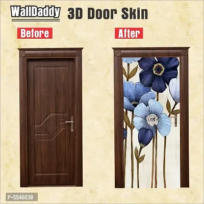 Door Sticker Model (LongStickFlowerDoorSkin) Full Size (39x84) Inch For All Type Of Doors, Almiras, Walls-thumb2