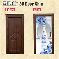 Door Sticker Model (ChinaBlueFlowerpotDoorSkin) Full Size (39x84) Inch For All Type Of Doors, Almiras, Walls-thumb1