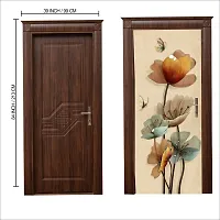 Door Sticker Model (OldButterflyOnflowerDoorSkin) Full Size (39x84) Inch For All Type Of Doors, Almiras, Walls-thumb2