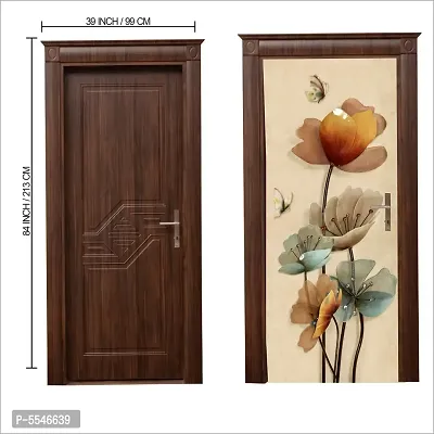 Door Sticker Model (OldButterflyOnflowerDoorSkin) Full Size (39x84) Inch For All Type Of Doors, Almiras, Walls-thumb3