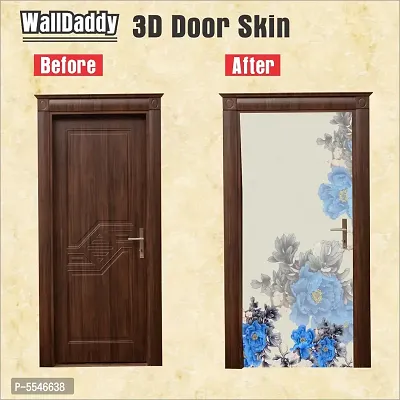 Door Sticker Model (OldAgeFlowerDoorSkin) Full Size (39x84) Inch For All Type Of Doors, Almiras, Walls-thumb2