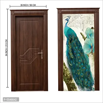 Door Sticker Model (PeacockDoorSkin) Full Size (39x84) Inch For All Type Of Doors, Almiras, Walls-thumb3