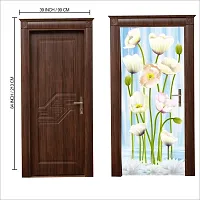 Door Sticker Model (SketchFLowersDoorSkin) Full Size (39x84) Inch For All Type Of Doors, Almiras, Walls-thumb2