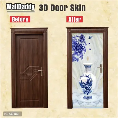 Door Sticker Model (SmokeWhitepotDoorSkin) Full Size (39x84) Inch For All Type Of Doors, Almiras, Walls-thumb2