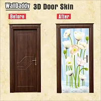 Door Sticker Model (SketchFLowersDoorSkin) Full Size (39x84) Inch For All Type Of Doors, Almiras, Walls-thumb1