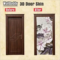 Door Sticker Model (StoneFLowerDoorSkin) Full Size (39x84) Inch For All Type Of Doors, Almiras, Walls-thumb1