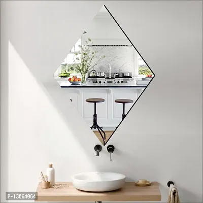 Classic Self Adhesive Wall Mirror Stickers Big Size (30x20) Cm Frameless Mirror for Wall Stickers (DiamondMirror)