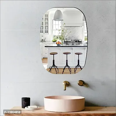 Classic Self Adhesive Wall Mirror Stickers Big Size (30x20) Cm Frameless Mirror for Wall Stickers (A-BasinMirror)-thumb0