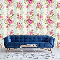 Self Adhesive Wall Stickers for Home Decoration Extra Large Size 300x40Cm Wallpaper for Walls FlowerWithStrip Wall stickers for Bedroom  Bathroom  Kitchen  Living Room Pack of -1-thumb1